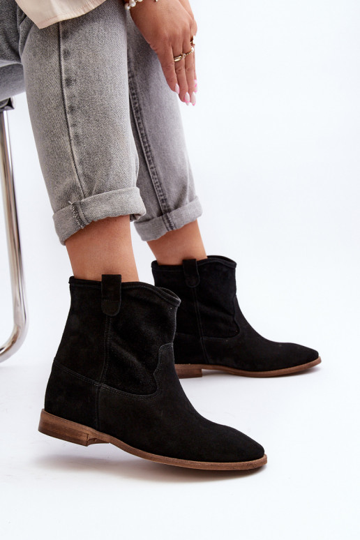 Zazoo 2326 de gamuza Un modelo convincente Botas de mujer de color negro