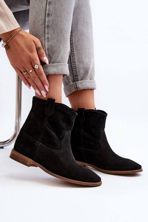 Zazoo 2326 de gamuza Un modelo convincente Botas de mujer de color negro