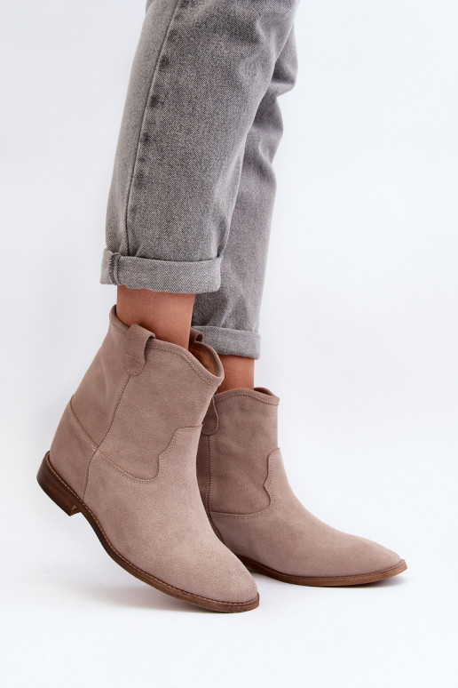Zazoo 2326 de gamuza Un modelo convincente Botas de mujer beige