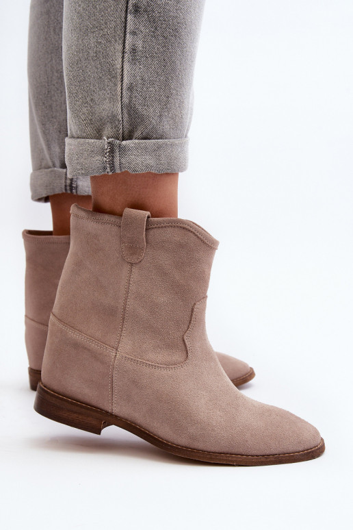 Zazoo 2326 de gamuza Un modelo convincente Botas de mujer beige