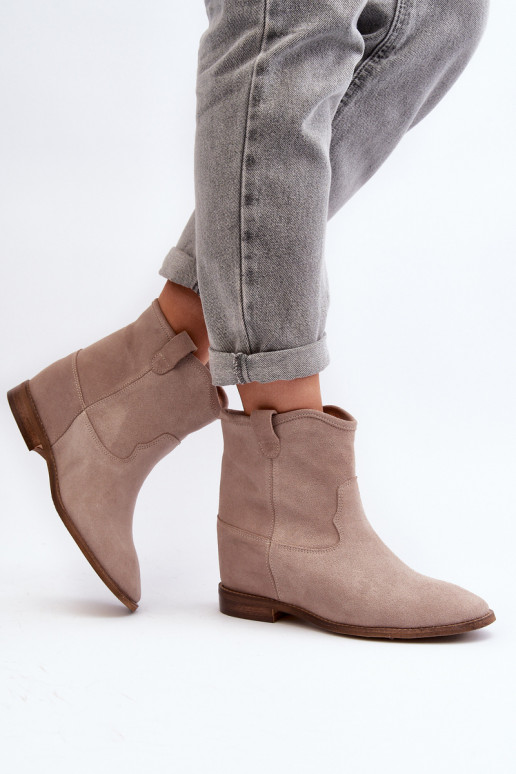 Zazoo 2326 de gamuza Un modelo convincente Botas de mujer beige
