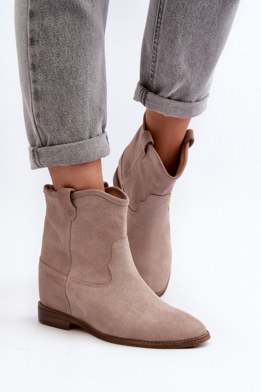 Zazoo 2326 de gamuza Un modelo convincente Botas de mujer beige