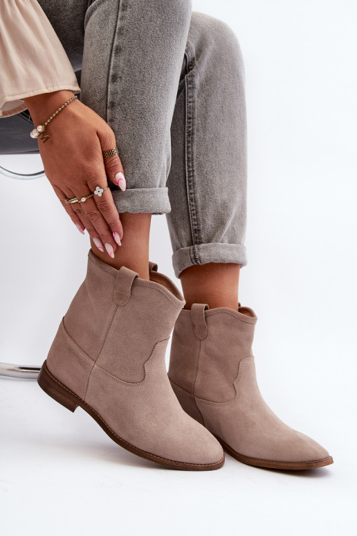 Zazoo 2326 de gamuza Un modelo convincente Botas de mujer beige