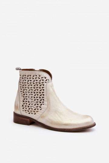 Zazoo 2791 Piel Botas caladas color dorado