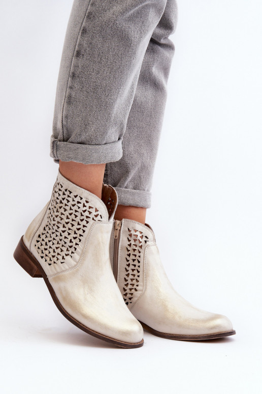 Zazoo 2791 Piel Botas caladas color dorado Zazoo 2791 Piel Botas caladas color dorado