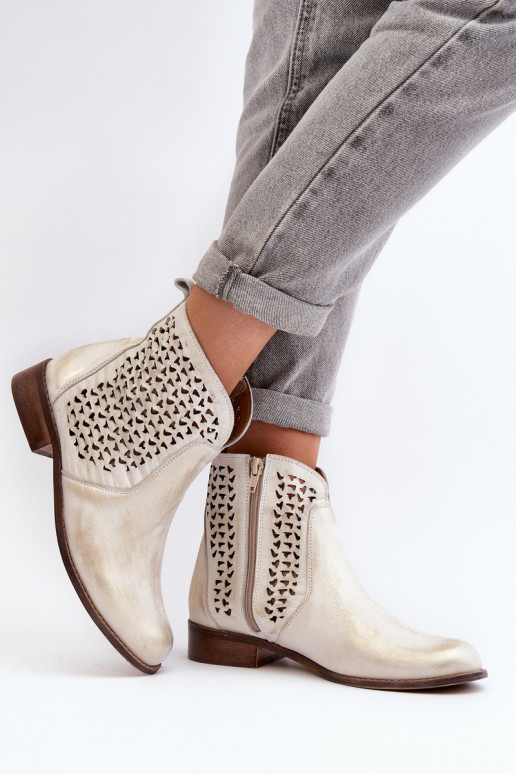 Zazoo 2791 Piel Botas caladas color dorado Zazoo 2791 Piel Botas caladas color dorado