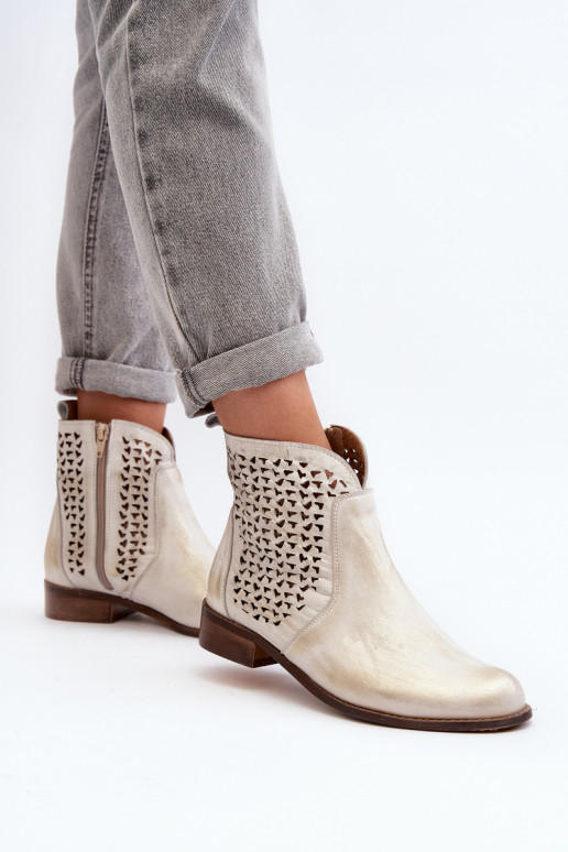 Zazoo 2791 Piel Botas caladas color dorado Zazoo 2791 Piel Botas caladas color dorado