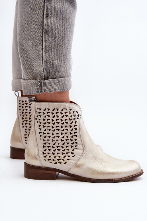 Zazoo 2791 Piel Botas caladas color dorado Zazoo 2791 Piel Botas caladas color dorado