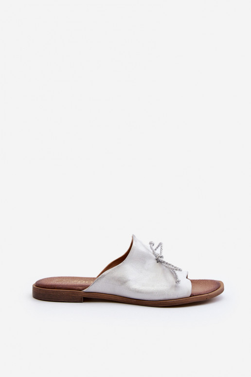 Zazoo 2659 Zapatillas de cuero Femenino color plata Zazoo 2659 Zapatillas de cuero Femenino color plata