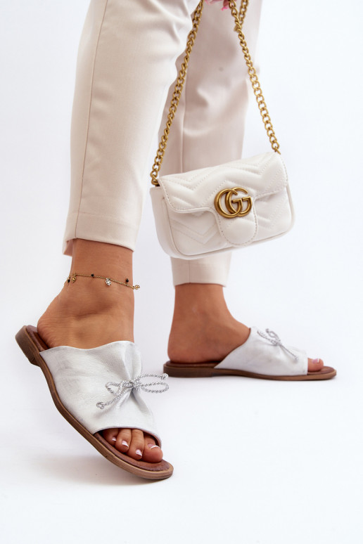 Zazoo 2659 Zapatillas de cuero Femenino color plata Zazoo 2659 Zapatillas de cuero Femenino color plata