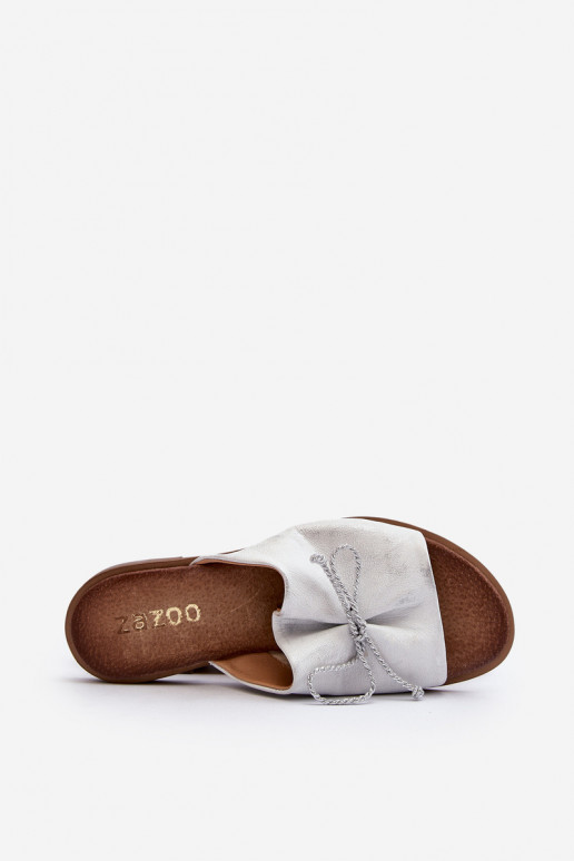 Zazoo 2659 Zapatillas de cuero Femenino color plata Zazoo 2659 Zapatillas de cuero Femenino color plata
