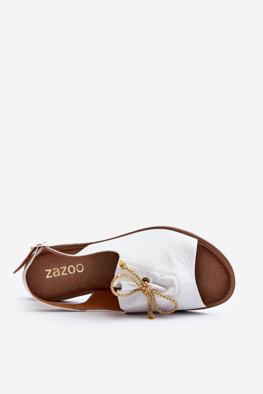 Zazoo 2898 Piel Sandalias planas el color blanco Zazoo 2898 Piel Sandalias planas el color blanco
