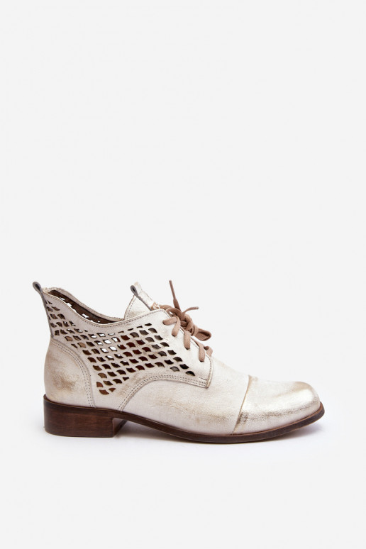 Zazoo 2878 Bajo Botas caladas Piel Femenino color plata Zazoo 2878 Bajo Botas caladas Piel Femenino color plata