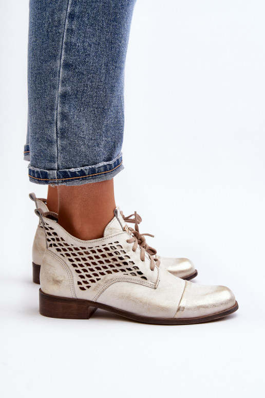 Zazoo 2878 Bajo Botas caladas Piel Femenino color plata Zazoo 2878 Bajo Botas caladas Piel Femenino color plata