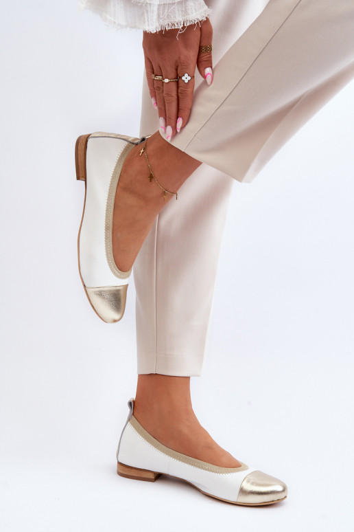 Zazoo 2890 bailarinas Blanco-color dorado Zazoo 2890 bailarinas Blanco-color dorado