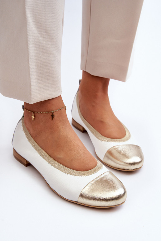 Zazoo 2890 bailarinas Blanco-color dorado Zazoo 2890 bailarinas Blanco-color dorado