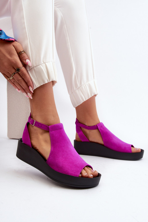 Zazoo 2914 Sandalias mujer ante color rosa Zazoo 2914 Sandalias mujer ante color rosa