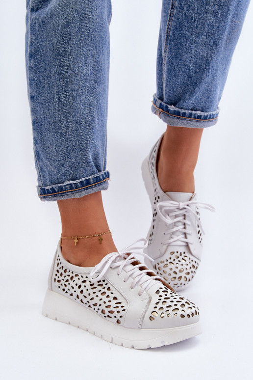 Zazoo 2821 Piel zapatos Femenino con elementos calados color gris Zazoo 2821 Piel zapatos Femenino con elementos calados color gris