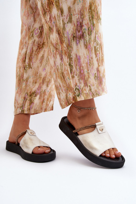 Zazoo 2896 zapatillas de mujer Piel Blanco-color dorado Zazoo 2896 zapatillas de mujer Piel Blanco-color dorado