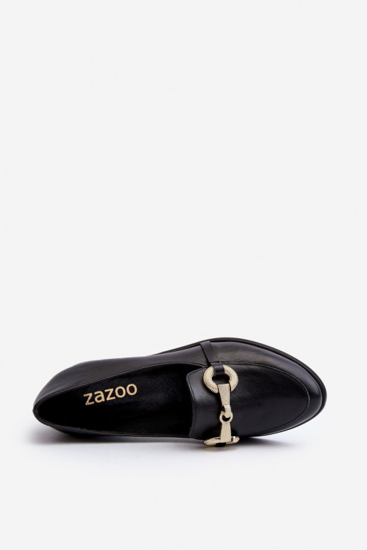 Zazoo 2880 Femenino Mocasines Piel con adornos de color negro