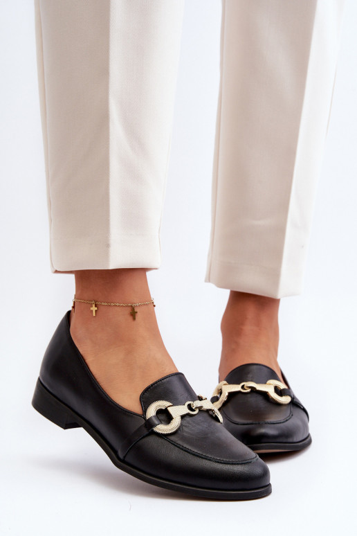 Zazoo 2880 Femenino Mocasines Piel con adornos de color negro