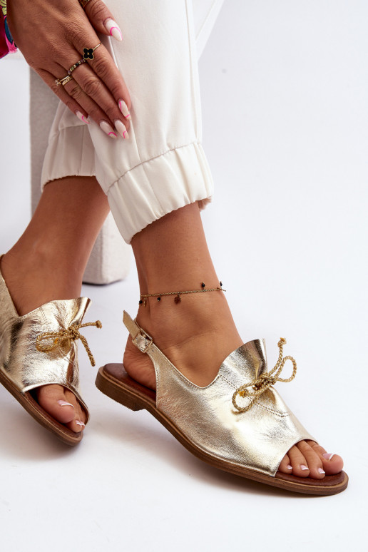 Zazoo 2898 Piel Sandalias planas color dorado Zazoo 2898 Piel Sandalias planas color dorado