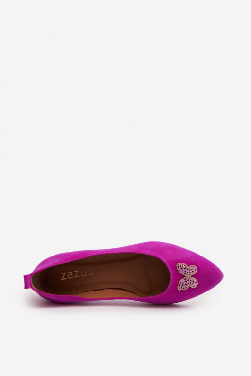 Zazoo 2887 Bailarinas de ante Con decoraciones mariposasm color rosa Zazoo 2887 Bailarinas de ante Con decoraciones mariposasm color rosa