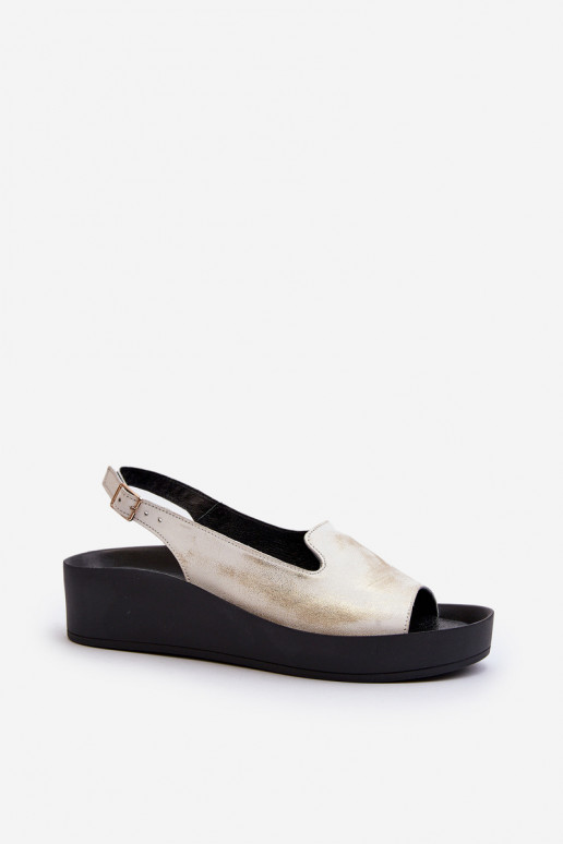 Zazoo 2893 Sandalias de mujer Piel na Gruesoj PodeszAie color dorado Przecierany Zazoo 2893 Sandalias de mujer Piel na Gruesoj PodeszAie color dorado Przecierany