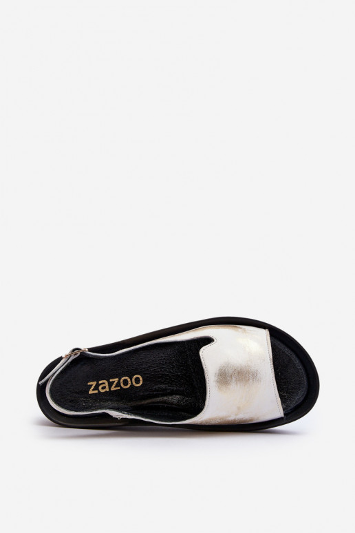 Zazoo 2893 Sandalias de mujer Piel na Gruesoj PodeszAie color dorado Przecierany Zazoo 2893 Sandalias de mujer Piel na Gruesoj PodeszAie color dorado Przecierany