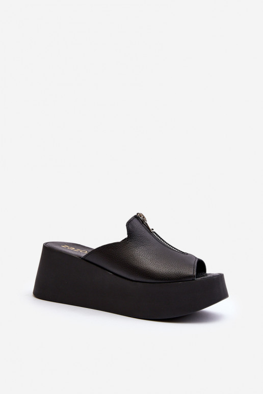 Zazoo 2916 Femenino Zapatillas con una plataforma con cremalleras de color negro Zazoo 2916 Femenino Zapatillas con una plataforma con cremalleras de color negro