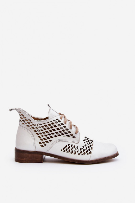 Zazoo 2704 Piel Botas caladas el color blanco Zazoo 2704 Piel Botas caladas el color blanco