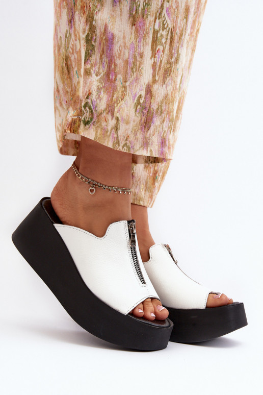 Zazoo 2916 Femenino Zapatillas con una plataforma con cremalleras el color blanco Zazoo 2916 Femenino Zapatillas con una plataforma con cremalleras el color blanco