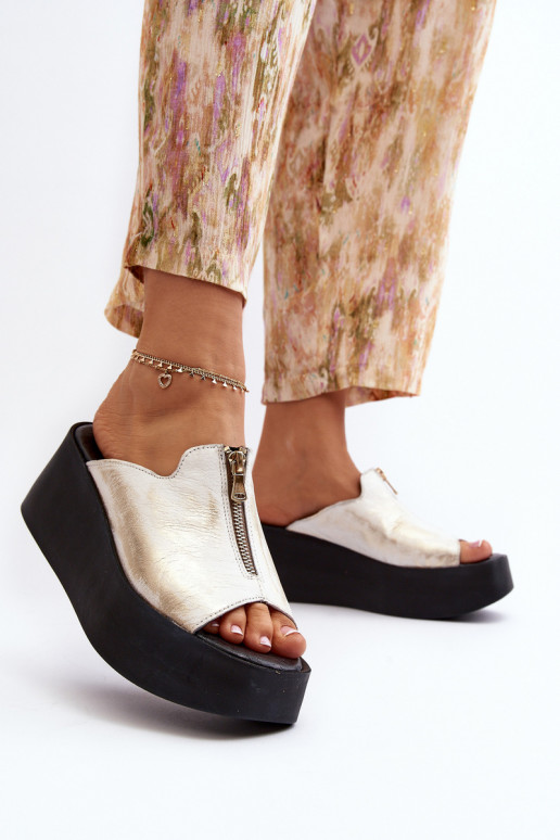 Zazoo 2916 Femenino Zapatillas con una plataforma con cremalleras color dorado Zazoo 2916 Femenino Zapatillas con una plataforma con cremalleras color dorado