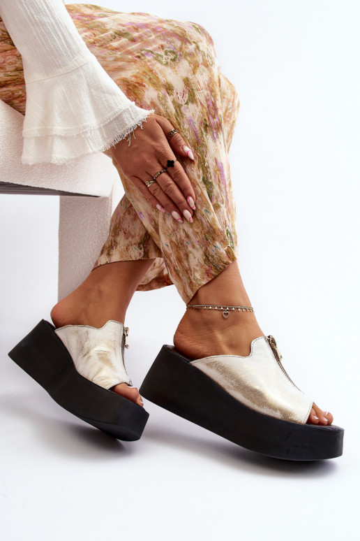 Zazoo 2916 Femenino Zapatillas con una plataforma con cremalleras color dorado Zazoo 2916 Femenino Zapatillas con una plataforma con cremalleras color dorado