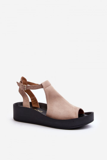 Zazoo 2914 sandalias de ante para mujer, color arena