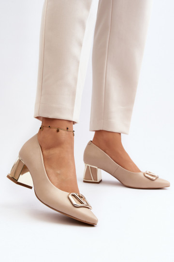 Estilo elegante Zapatos con adornos Laura Messi 2740 beige 2