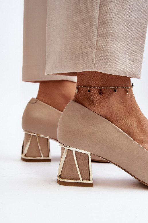 Estilo elegante Zapatos con adornos Laura Messi 2740 beige Estilo elegante Zapatos con adornos Laura Messi 2740 beige