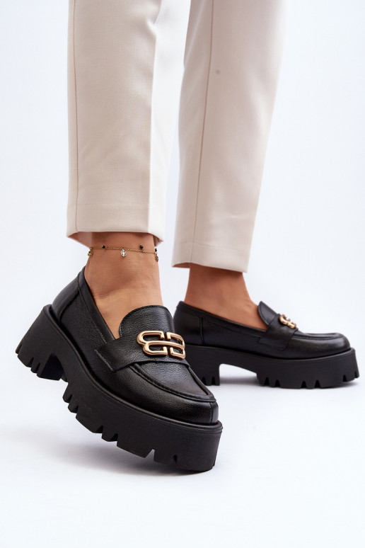 Zazoo 20164 Femenino Mocasines Hecho de cuero natural de color negro Zazoo 20164 Femenino Mocasines Hecho de cuero natural de color negro