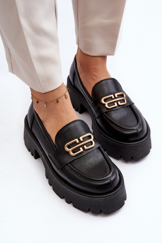 Zazoo 20164 Femenino Mocasines Hecho de cuero natural de color negro Zazoo 20164 Femenino Mocasines Hecho de cuero natural de color negro