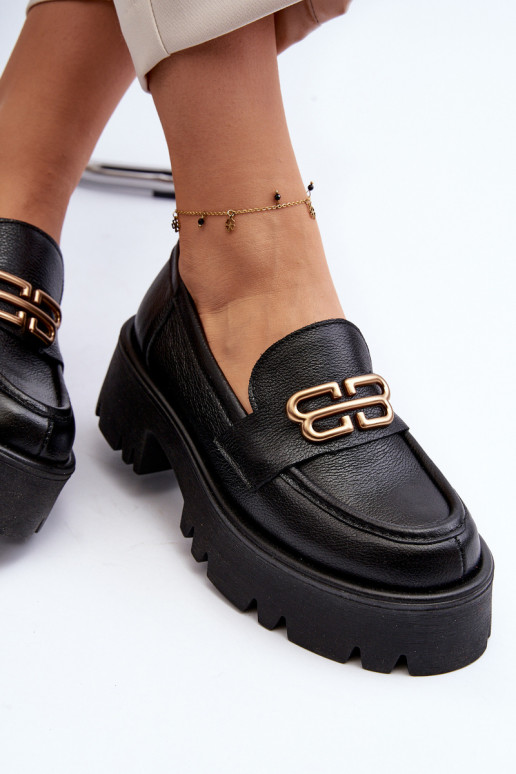 Zazoo 20164 Femenino Mocasines Hecho de cuero natural de color negro Zazoo 20164 Femenino Mocasines Hecho de cuero natural de color negro