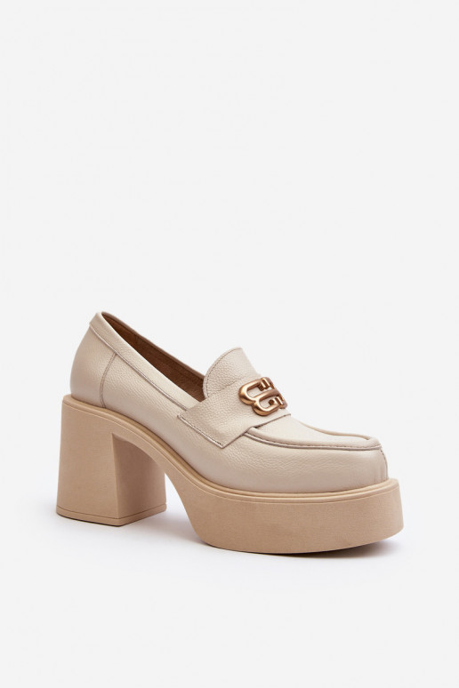 Zazoo 20170 zapatos Piel Femenino con tacones color marfil Zazoo 20170 zapatos Piel Femenino con tacones color marfil