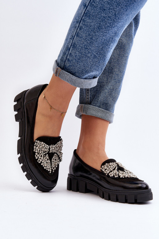 Mocasines lacados Femenino Laura Messi 2785 de color negro Mocasines lacados Femenino Laura Messi 2785 de color negro