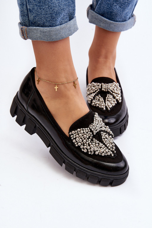 Mocasines lacados Femenino Laura Messi 2785 de color negro Mocasines lacados Femenino Laura Messi 2785 de color negro