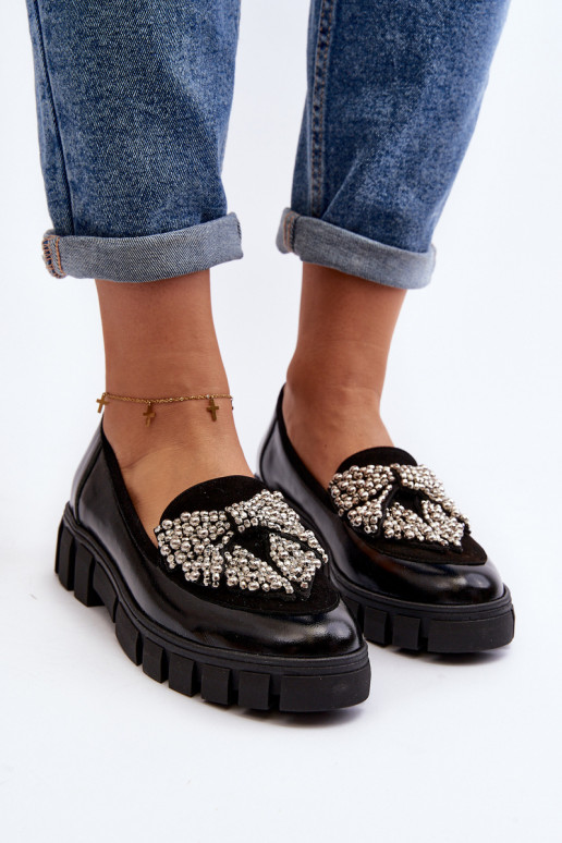 Mocasines lacados Femenino Laura Messi 2785 de color negro Mocasines lacados Femenino Laura Messi 2785 de color negro