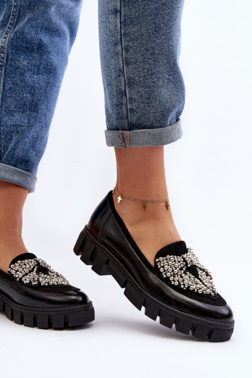 Mocasines lacados Femenino Laura Messi 2785 de color negro Mocasines lacados Femenino Laura Messi 2785 de color negro