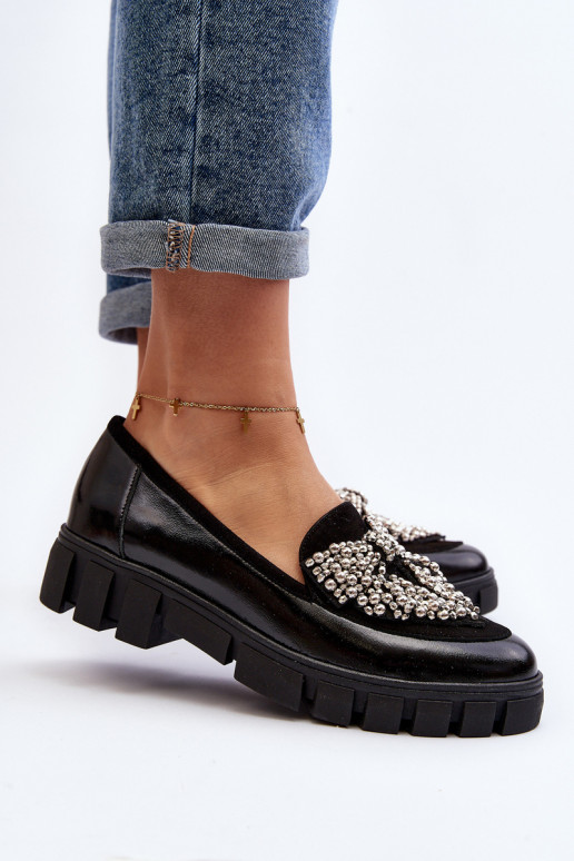 Mocasines lacados Femenino Laura Messi 2785 de color negro Mocasines lacados Femenino Laura Messi 2785 de color negro