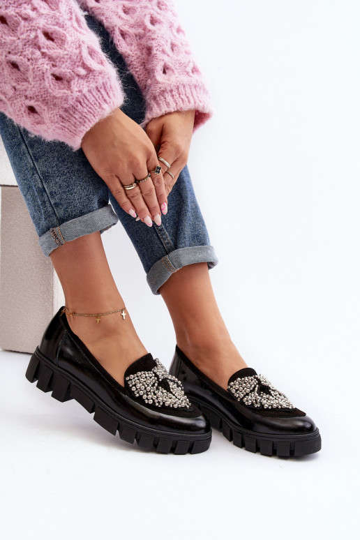 Mocasines lacados Femenino Laura Messi 2785 de color negro Mocasines lacados Femenino Laura Messi 2785 de color negro