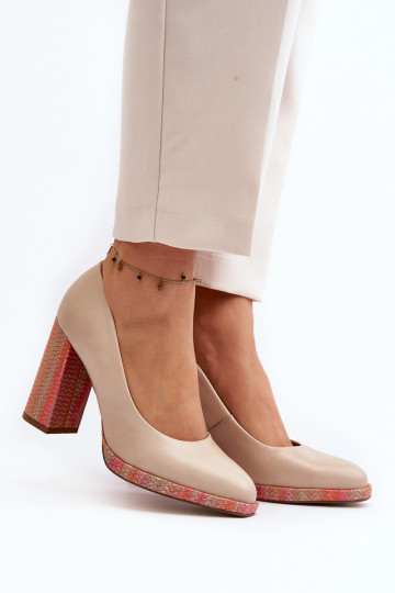 Zapatos de tacón Laura Messi 2746 color marfil 2