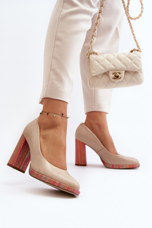 Zapatos con tacones Laura Messi 2746 color marfil Zapatos con tacones Laura Messi 2746 color marfil