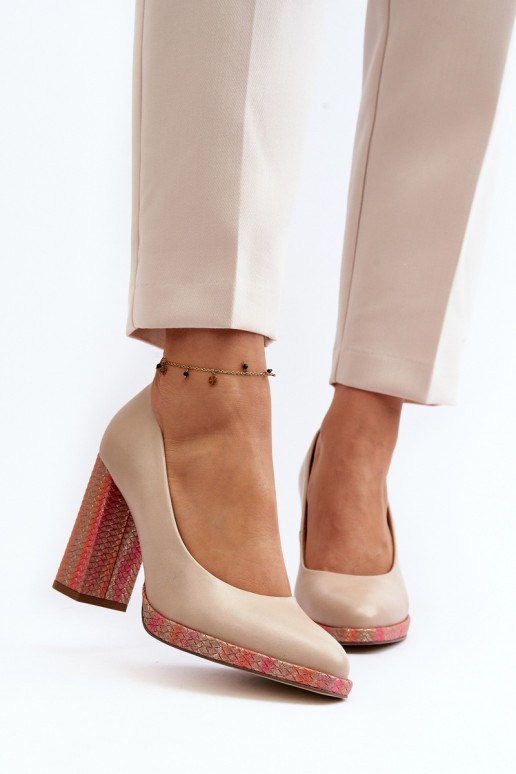 Zapatos con tacones Laura Messi 2746 color marfil Zapatos con tacones Laura Messi 2746 color marfil